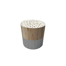 Home Deco Factory HD3716 Sgabello Rotondo, Legno, Grigio, 30 x 30 x 30 cm