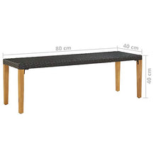 Festnight Panchina da Esterni, Panche da Giardino in Polyrattan 80 cm Nera