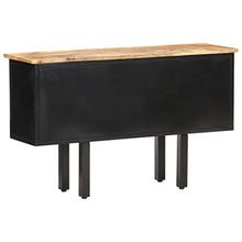 vidaXL Credenza 110x30x65 cm in Massello di Mango Grezzo e Acciaio