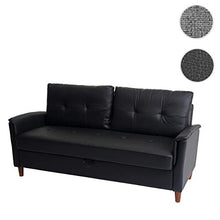 Mendler Divano a 3 posti Relax TV con vano Contenitore HWC-H23 Ecopelle Nero