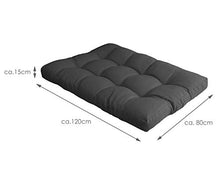 Herlag - Cuscino per Pallet Basic, Resistente ai Raggi UV, Facile da Pulire, Dimensioni 120 x 80 x 15 cm, Colore Grafite