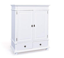 Esidra Eureka Armadio 2 Ante e 2 Cassetti, Pino, Bianco, 140x116x57 cm