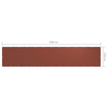vidaXL Paravento da Balcone Terracotta 120x600 cm Tessuto Oxford