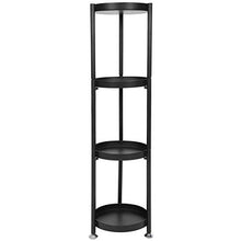 Scaffale da bagno a 4 strati, robusto ad angolo, moderno e indipendente, utilizzabile in soggiorno, camera da letto, bagno, colore: nero