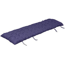 Cuasting, cuscino per sedia da sole, tappetino per mobili da giardino, spesso imbottito, per viaggi, vacanze, interni ed esterni (155,2 x 48 x 7,9 cm, blu navy)