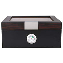 Custodia per humidor per sigari,custodia portatile per sigari in legno di cedro da viaggio portatile con umidificatore digitale,confezione per sigari per uomo e testimoni (nero,30 sigari)
