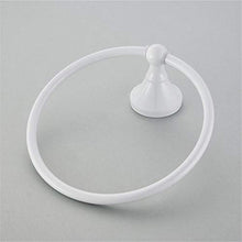Flybath Portasciugamani tondo Supporto per appendiabiti in ottone Appendiabiti per bagno montato a parete, bianco