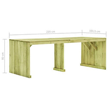 SKM Tavolo da Giardino 220x101,5x80 cm Legno di Pino Impregnato