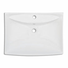 tiauant Lavabo in Ceramica Rettangolare con Troppo Pieno. Materiale: Ceramica. Lavabo
