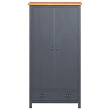 FAMIROSA Armadio a 2 Ante Hill Range Grigio 89x50x170cm Massello di Pino