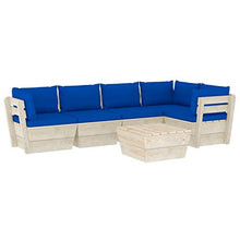 FAMIROSA Set Divani da Giardino su Pallet 6 pz con Cuscini Legno Abete-3574