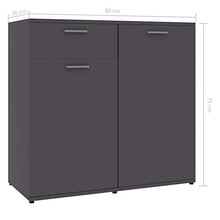vidaXL Credenza Grigio 80x36x75 cm Truciolare