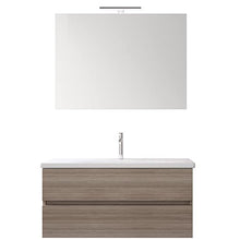 bonussi Mobile Bagno Sospeso 100 cm Lavabo e Specchio Mendel Olmo Terra