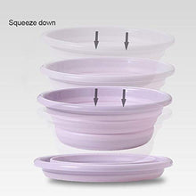 Portable Lavabo Bagno Pieghevole Lavabo Tondo per la Lavanderia Camping Viaggio, Viola S