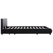 SKM Giroletto con Cassetti Nero in Similpelle 140x200 cm