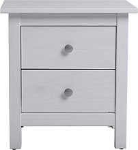 VS Venta-stock Comodino Berna Bianco con 2 cassetti, Realizzato in Pino Massiccio