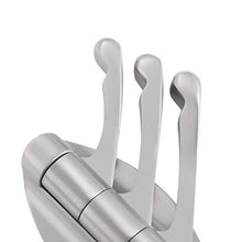 UMI. SOLID METAL Swivel Hook Heavy Duty Folding Swing Arm Triple Coat Hook with Multi Three Foldable Arms Towel/Clothes Hanger for Bathroom Kitchen Garage Wall Mount Brushed Nickel, A5060-2