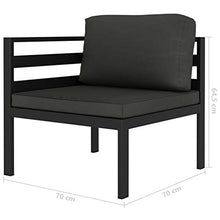 vidaXL Divano Angolare Modulare 1 pz con Cuscini Alluminio Antracite