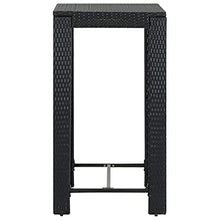 vidaXL Set Bar da Giardino 3 pz con Cuscini Polyrattan Nero