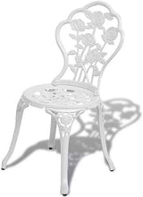 Muy, set di 3 mobili da giardino con tavolo e 2 sedie, bianco