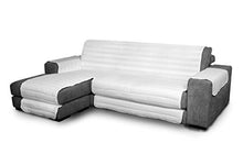 Elegant Copridivano con penisola, Bianco, 190 cm, tela