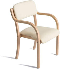 Yxsd - Sgabello da bar in legno, con schienale e bracciolo, utilizzabile per scrivania, sala da pranzo, sedia per apprendimento per la casa e per il commerciale, colore: beige