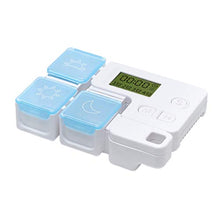 Healifty Portapillole Digitale 3 Scomparti Portapillole con Promemoria per Allarmi Farmaci Dispenser per Pillole Organizzatore Senza Batteria Celeste