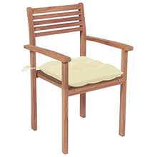 vidaXL Sedie da Giardino 2 pz con Cuscini Bianco Crema Legno di Teak