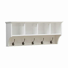 Semplicità Elegante Scaffale a Muro Scaffalature Sospese Scaffali Stile Americano Appendiabiti a Grata Appendiabiti Multiuso, 2 Colori, 2 Dimensioni, HJJ, bianca, 65x17.5x35cm