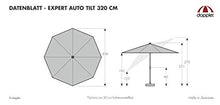 Doppler Active Auto Tilt 320 - Ombrellone a manovella, Ideale per terrazze e Giardini, Pieghevole, ca. 320 cm- Naturale