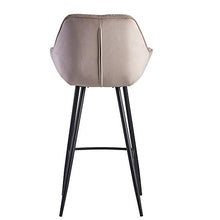 KADIMA DESIGN Sgabello di velluto beige bar sgabello con schienale Sgabello in tessuto 110kg