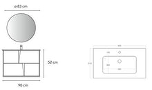 Set Mobile Lavabo Specchio LED Arredo Bagno Moderno Philadelphia90 CERAMICHEMIRANDA-Rovere
