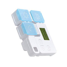 Healifty Portapillole Digitale 3 Scomparti Portapillole con Promemoria per Allarmi Farmaci Dispenser per Pillole Organizzatore Senza Batteria Celeste