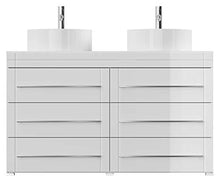 Mobile bagno a terra Memoria Modern bianco lucido con lavabi appoggiati