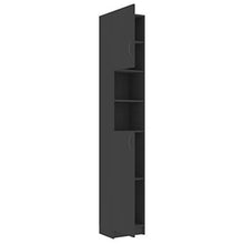 Colonna bagno – Moderno mobile bagno – Include 4 ripiani e 2 ripiani aperti, 32 x 25,5 x 190 cm, colore: grigio