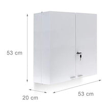 Relaxdays Armadio Porta Farmaci da Muro, 11 ripiani , Metallo, 53 X 53 X 20 cm, Bianco