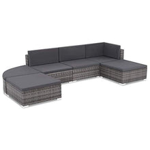 vidaXL Divano Set da Giardino 16 pz in Polyrattan Grigio Sofà Salotto Esterni
