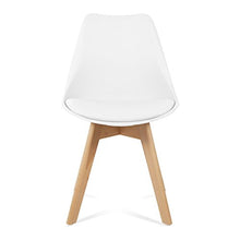 Mc Haus Lena - Sedia Sala da Pranzo con Gambe in Legno di Faggio, Sedile Imbottito, Stile Scandinavo, Bianco, 83 x 49 x 53.5 cm, Set di 4