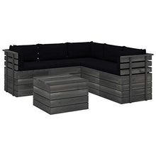 vidaXL Set Divani da Giardino su Pallet 6 pz con Cuscini Massello Pino