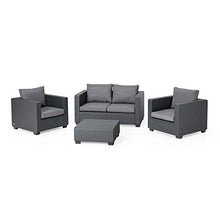 Mediawave Store - Salotto da Giardino in Resina Modello Salta Sofa' con Tavolino per Appoggio, Divano 2 Posti e 2 Poltrone, Salottino da Esterno Ideale per Giardino, Terrazza e Bar (Antracite)
