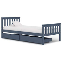 FAMIROSA Giroletto con 2 Cassetti Grigio in Massello di Pino 90x200 cm-0702