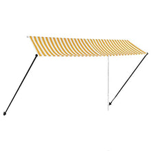 VidaXL Tenda da sole retrattile con LED, 350 × 150 cm, giallo e bianco