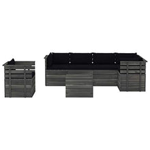 vidaXL Set Divani da Giardino su Pallet 7 pz con Cuscini Massello Pino