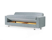 Adel Divano Letto RECLINABILE in Tessuto E Contenitore Grigio O Beige L210X D:85 X H85 con MATERESSO di 22 CM E Molle