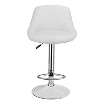 Muebles Home - Set di 2 sedie da bar per la colazione, per sala da pranzo, sgabelli regolabili in altezza, in pelle PU, con poggiapiedi cromato per cucina, bancone e casa, colore: bianco