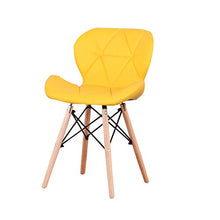 Sweethome - Set di 4 sedie da pranzo in stile retrò e moderno, in pelle imbottita e curva, per vivere (giallo)