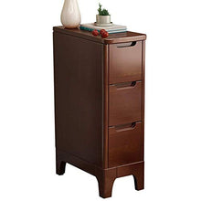 MMWYC Comodino Limita, Legno di Gomma 100% Tavolo d'angolo, Armadio 3 Piani, Completamente assemblato 3 Colori, 20 x 40 x 68 Centimetri (Color : Walnut Color)