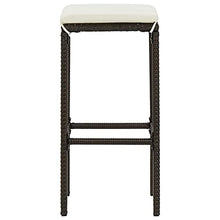 vidaXL Set da Bar da Giardino 5 pz con Cuscini in Polyrattan Marrone