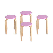 Sgabello impilabile in Legno, Sedia da Doccia Bagno stool Sgabello per camera casa, 40 x 45.5cm (rosa)