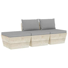 FAMIROSA Set Divani da Giardino su Pallet 3 pz con Cuscini Legno Abete-3409